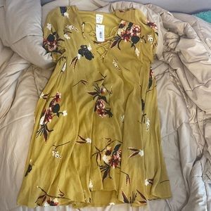Yellow floral sun dress